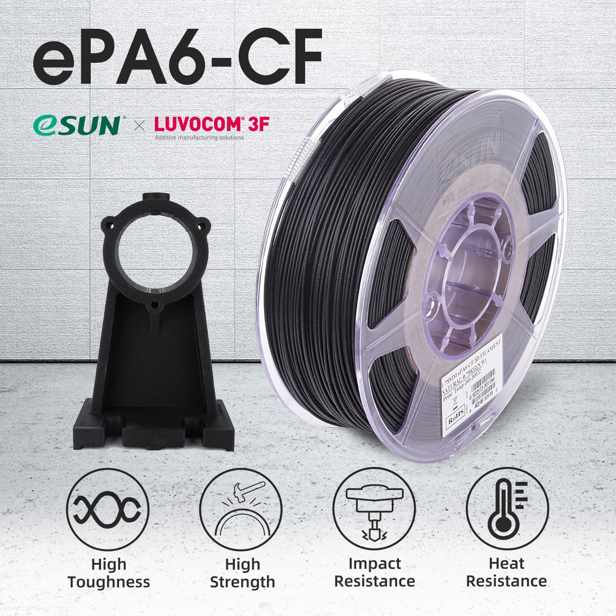 eSUN ePAHT-CF 1.75mm 3D Filament 0.75KG