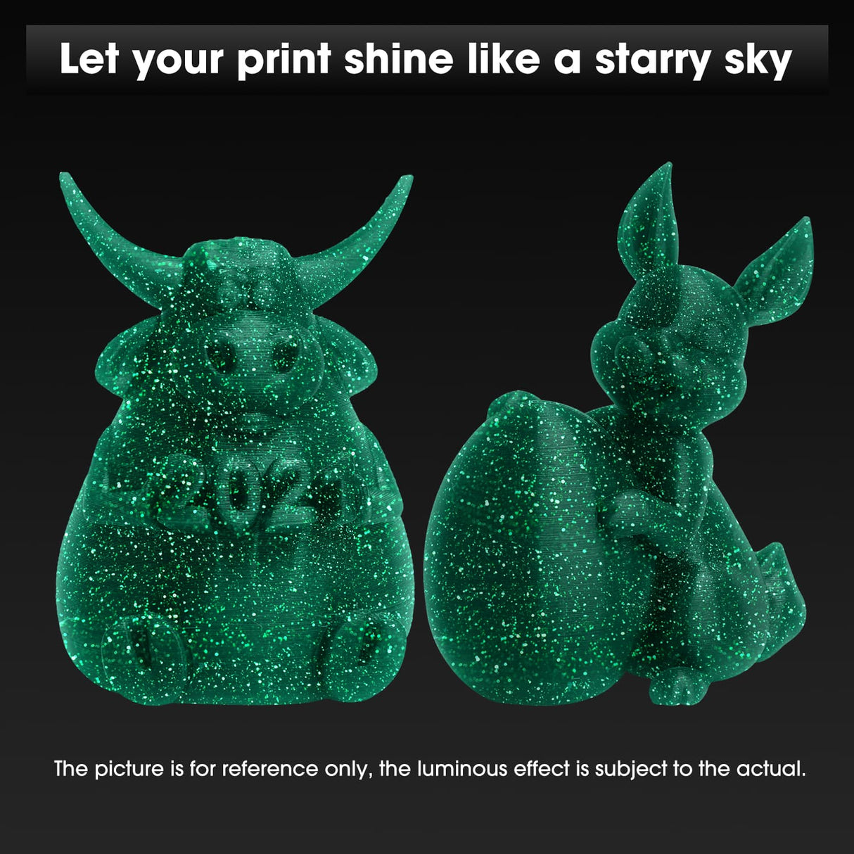 eSUN Stars Twinkle Shining PLA 1.75mm 3D Filament 1KG Glow in The Dark