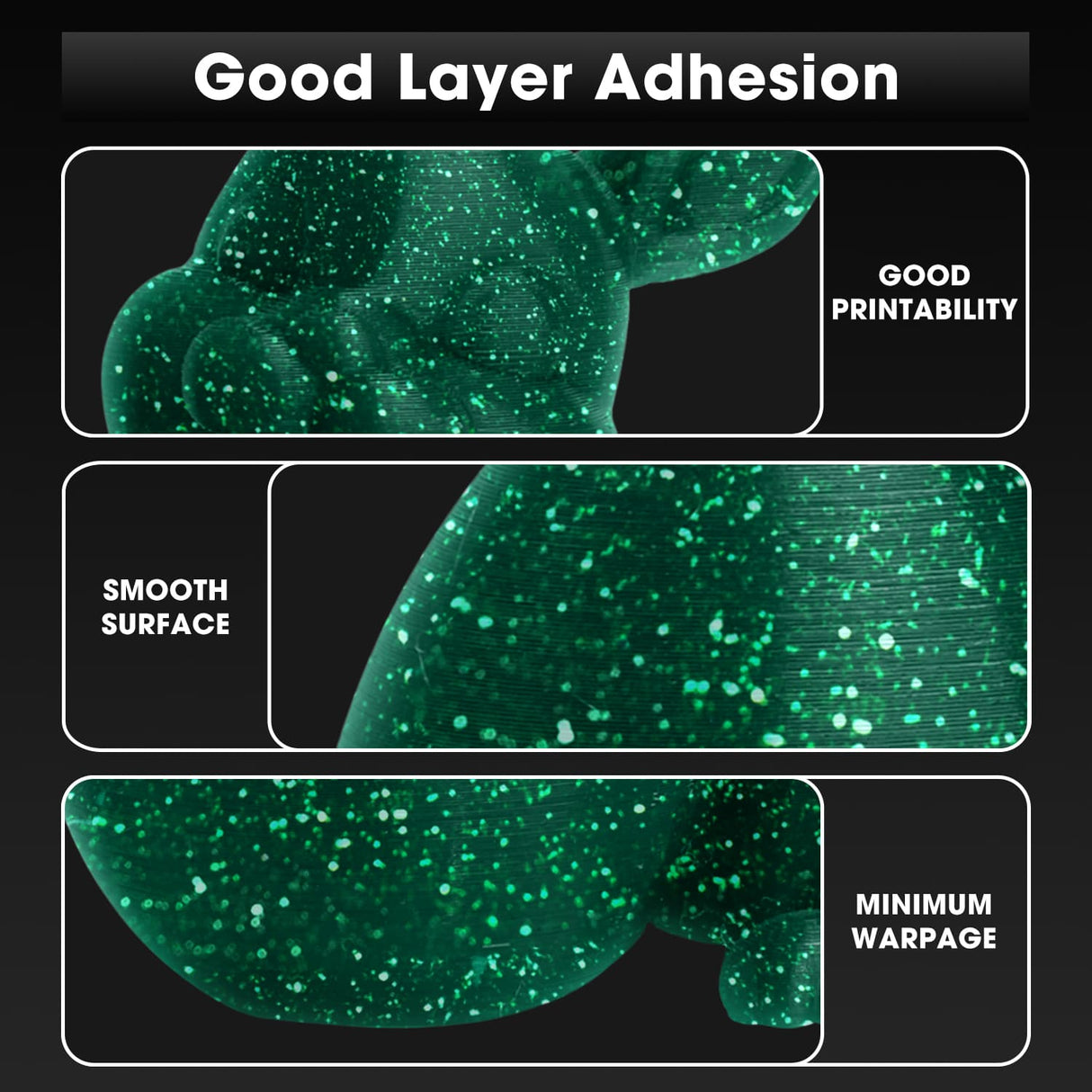 eSUN Stars Twinkle Shining PLA 1.75mm 3D Filament 1KG Glow in The Dark