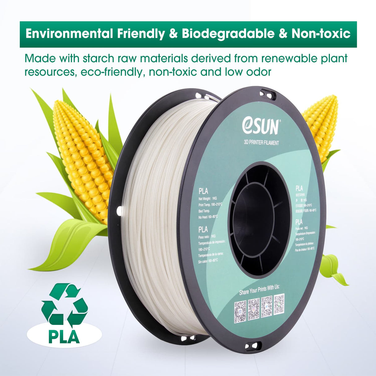 eSUN Luminous PLA 1.75mm 3D Filament 1KG  Glow in the Dark